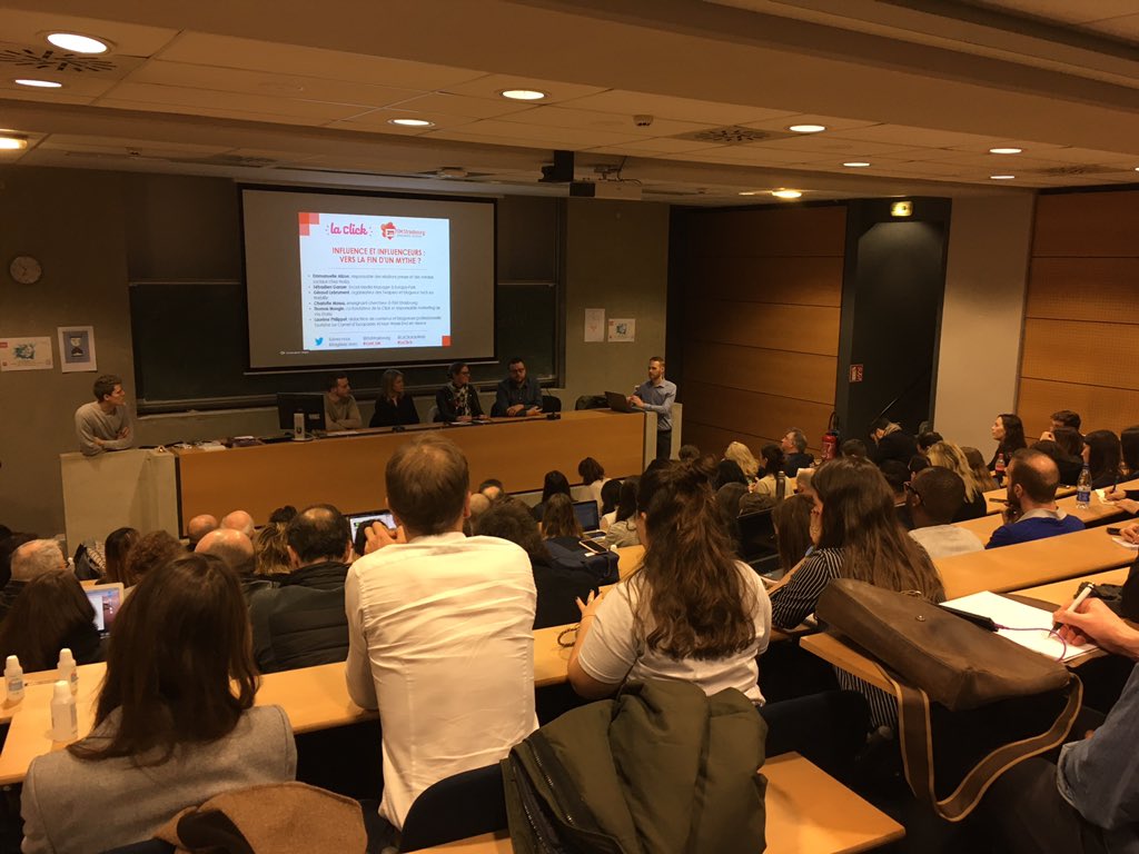 bergmiller's tweet photo. « En 2019 le marché global de l’influence a été évalué à 6 milliards $ » conférence de @LaClickduWeb sur l’influence et les influenceurs #conf_EM #strasbourg #LaClick @EMStrasbourg @EuropaParkFR https://t.co/mLDPaeI7vF
