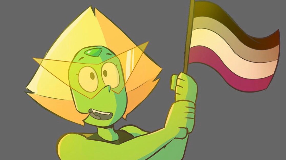 RoyalLouds's tweet photo. I officially identify myself as a proud Asexual woman, and it’s all thanks to Steven Universe.
I feel accepted knowing that my favorite character, Peridot, is confirmed to be an Ace like me!
Thank you, Crewniverse for helping me figure myself out to embrace my asexuality. 🤍🖤💜 https://t.co/fI3mMA80us