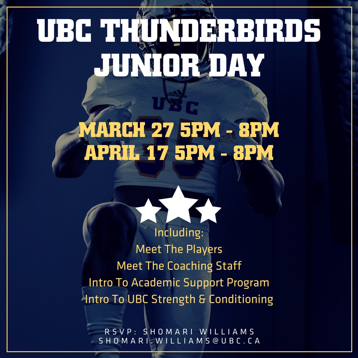 ColinMckellar7's tweet photo. Thanks to ⁦@CoachNill⁩⁦@ShoWill33⁩⁦@ubctbirds⁩ for the junior day invite I look forward to meeting everyone #stormpointgrey https://t.co/y34H5dfRZt