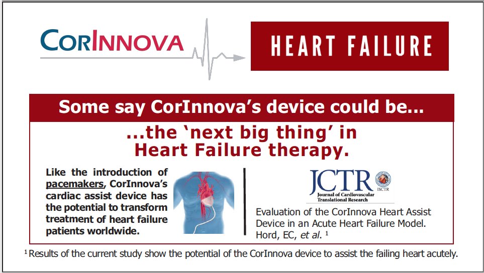 MedtechMatters's tweet photo. #CorInnova  #CardiacAssist  #JLABS   Some say CorInnova’s device could do for heart failure therapy what the pacemaker has done for heart rhythm disorder. Read about pacemakers here: https://t.co/qIJCObK83T  Read about CorInnova’s study here:  
 https://t.co/fUeWfA7kqW https://t.co/3dPJCMT6Lc