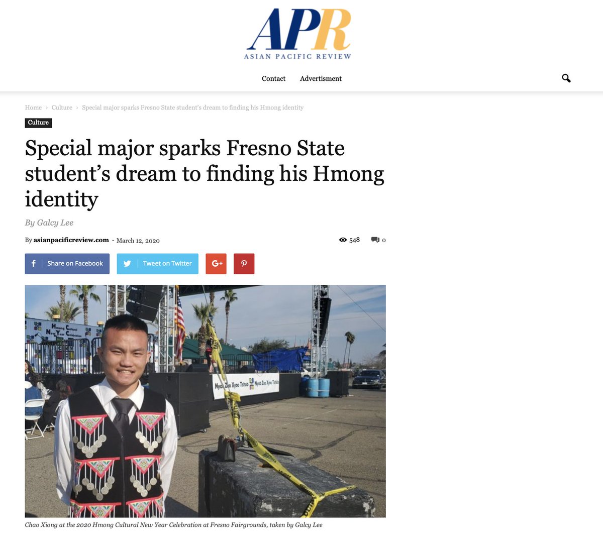 FranciscoE_31's tweet photo. Special major sparks Fresno State student’s dream to finding his Hmong identity 

#ChaoXiong ✊ #HmongIsBeautiful 

https://t.co/hjJgXiTEcN via @aprfresno https://t.co/1AQF0fmGsA
