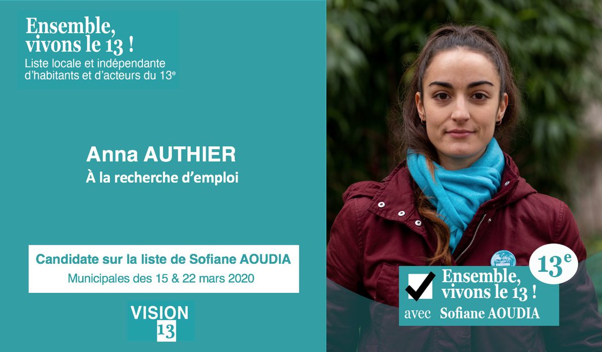 E_Vivons_le13's tweet photo. [Zoom sur nos candidats]
Tous habitants et acteurs de l'arrondissement, ils se sont engagés auprès de #SofianeAoudia pour un meilleur 1️⃣3️⃣💙
✳️ Béatrice SAMMARTANO
✳️ Alain SERY
✳️ Anna AUTHIER
✳️ Daniel LOUNICI
🗳️ VOTEZ SOFIANE AOUDIA ❗
#ensemble_vivons_le_13
#Municipales2020 https://t.co/RM8KKjrnal