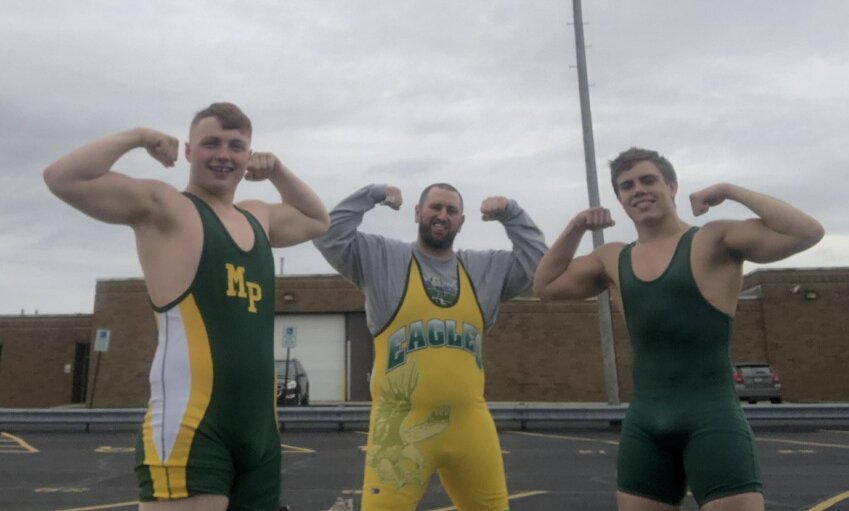 Madison-Plains Wrestling (@madisonplainswr) on Twitter photo With the state tourny being "postponed" and indoor practices canceled, we had a little fun and did #SingletThursday and practiced outside in the parking lot!! @MPEagles1 <a href="/Travis_Reed740/">travis michael</a> <a href="/chase_kelly54/">Chase Kelly</a> With the state tourny being "postponed" and indoor practices canceled, we had a little fun and did #SingletThursday and practiced outside in the parking lot!! @MPEagles1 <a href="/Travis_Reed740/">travis michael</a> <a href="/chase_kelly54/">Chase Kelly</a>