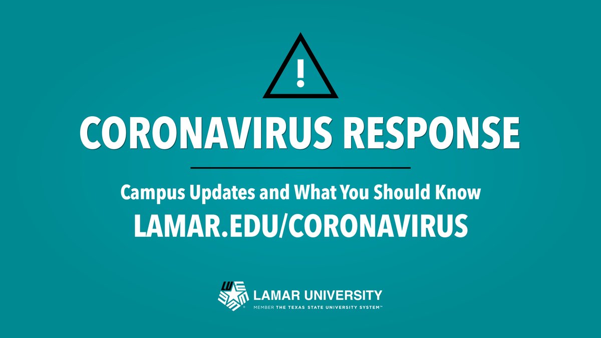 LamarUniversity's tweet photo. Classes for the week of March 23 are moving online. Read the full message from President Evans: https://t.co/oYBw5GlbHJ https://t.co/KyP3PrPcTx