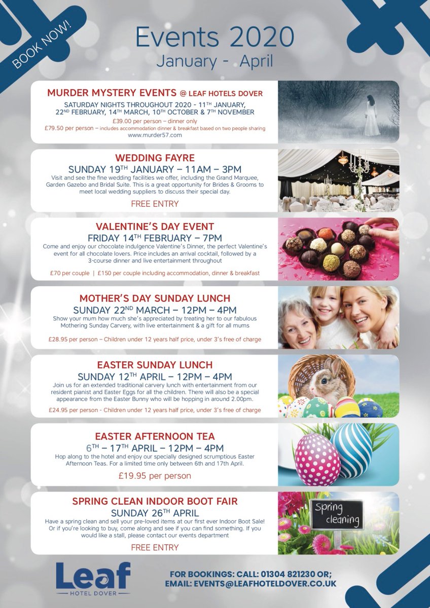 Get your tickets for upcoming events here 👇 

ow.ly/z4rk50xAtxZ #kent #hotel #eventidea