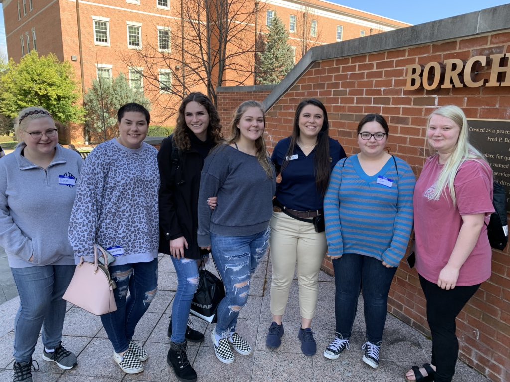 KerkhoffDBEXCEL's tweet photo. Thank you @etsu for hosting another wonderful STEMposium to educate young women about opportunities in the STEM field. Our @KCS_DBEXCEL students also enjoyed the campus tour and yummy food at the Culp Center.   💛💙 Cheers to their futures! @KCS_District #WeAreDBE https://t.co/R6VPYleQbW
