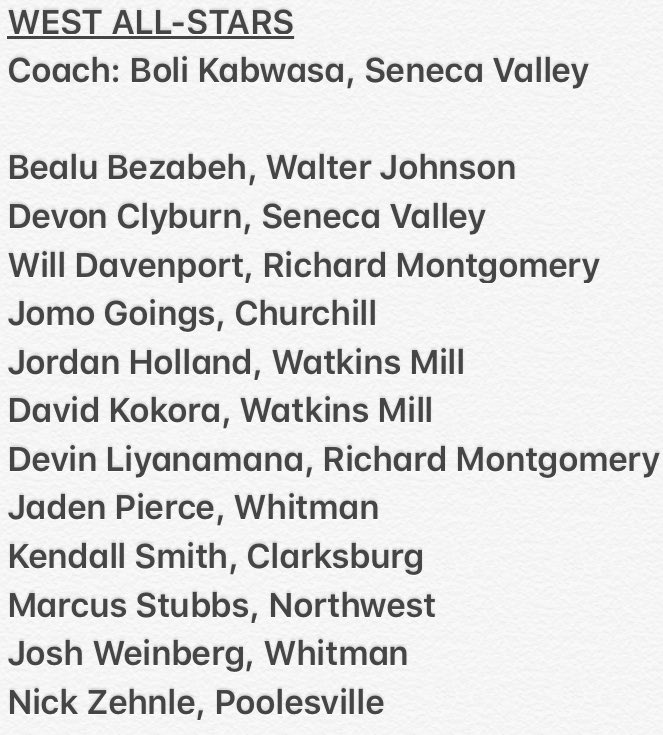 ANNOUNCING OUR 19-20 MOCO SR ALL-STARS!! <a href="/BlakeAthletics/">Blake Athletics</a> <a href="/DawgsSports/">Winston Churchill Athletics</a> <a href="/CHSCoyotes/">Clarksburg Athletics</a> <a href="/dhshornetsAD/">Cliff Elgin</a> <a href="/CoachHolda/">CoachHolda</a> <a href="/WJWildcats/">WJ Athletics</a> @JFK_Sports <a href="/MagruderAD/">Magruder Athletics Department</a> <a href="/RM_HoopsSquad/">RM Basketball</a> <a href="/NWJagSports/">NW Athletics</a> <a href="/pbhs_sports/">PB Athletics</a> <a href="/PHSFalcons18/">Poolesville AD</a> @RHSRamsAD <a href="/SVHSathletics/">SENECA VALLEY ATHLETICS</a> <a href="/WarriorResults/">Sherwood Athletics</a> <a href="/BrookSports/">SpringbrookAthletics</a> <a href="/TheMillSports/">Coach Reggie Spears</a> <a href="/WhitmanBB/">Chris Lun</a>