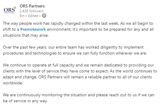 ORSPartners's tweet photo. See full announcement here: https://t.co/TFMssq4Tqb #talentacquisition #remoteworking #whyiloveors #letsscaletogether https://t.co/GCRStoIGnY