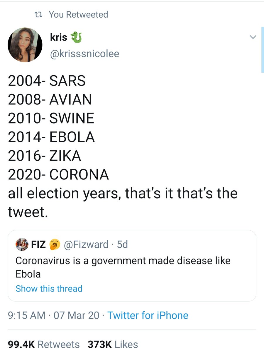 MatthewJDub's tweet photo. @hayley_htx I'm not the tin foil hat type either, but it is odd every presidential election year except the years a democrat has been head of office, which were congressional years, there has been a pandemic... https://t.co/kYs3MtEMdu