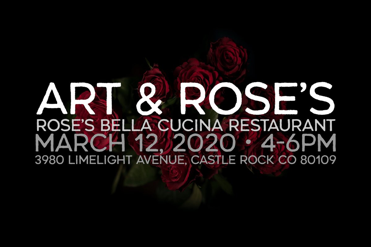 CastleRockArt's tweet photo. Art show at Rose's Bella Cucina this evening from 4-6pm. Featured artists include Elizabeth Rector and Jeanne Palmer Trueax. Apps, food, wine, art. Bellissima! 3980 Limelight Avenue, Castle Rock CO 80109 https://t.co/jBoG7EgZhP