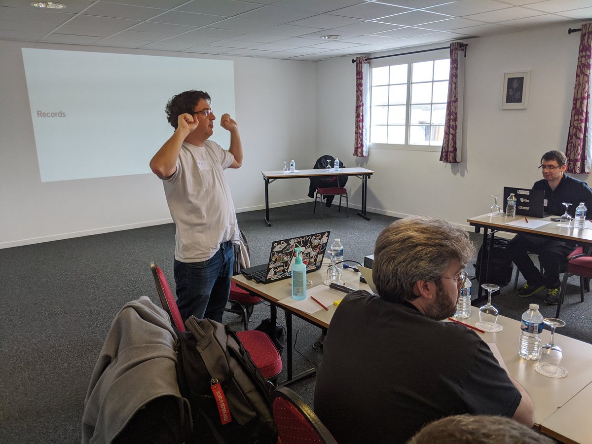 JosePaumard's tweet image. Rémi Forax presenting one of the major preview feature of #Java14 the Records at @JChateauUnconf