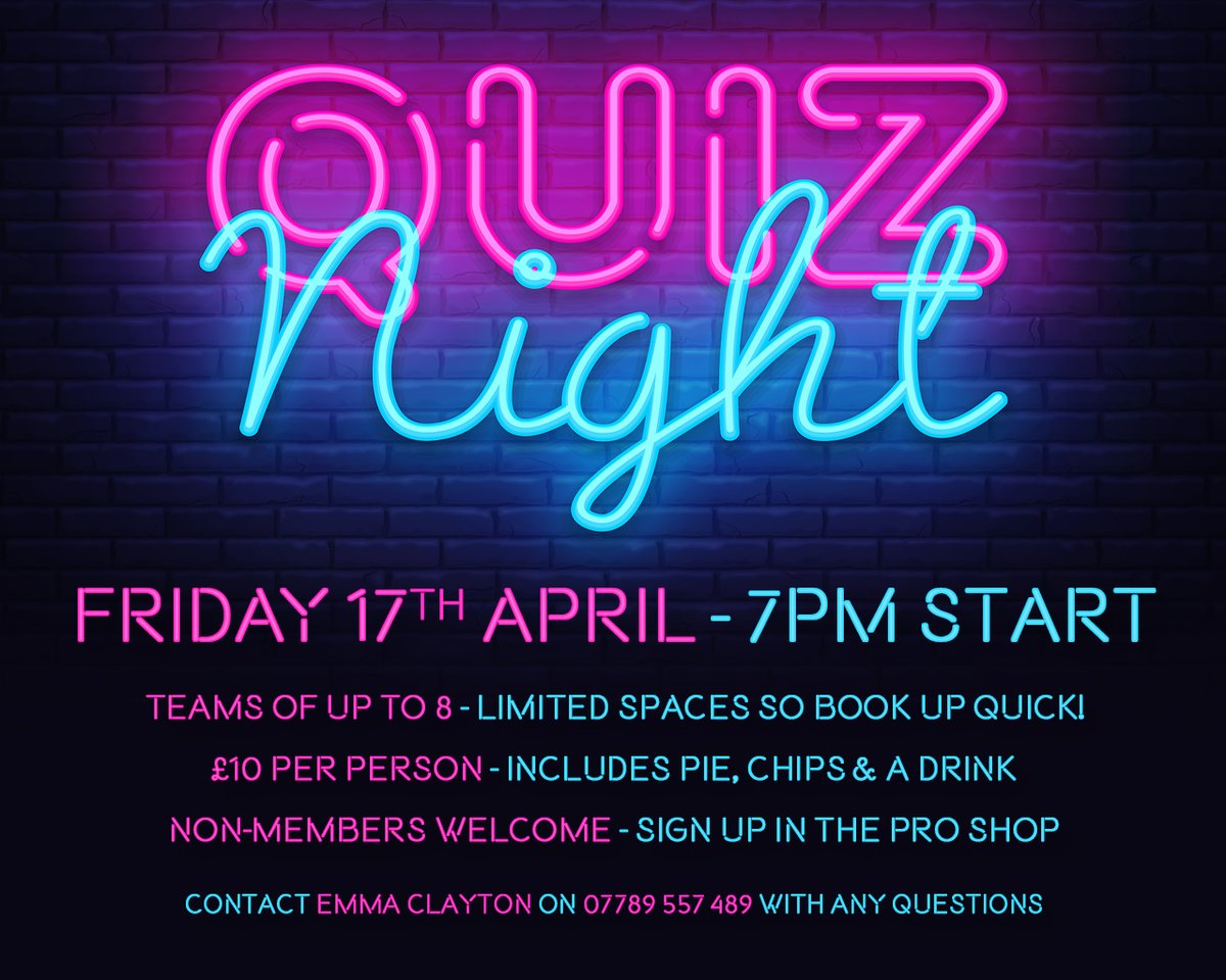 Join us for a night of guaranteed fun, Quiz night sees the launch of our much improved social scene. Everyone is welcome to sign up and be part of a great gathering 🤣🎲🎵

call 01256 884100 or email sherfield-manager@crown-golf.co.uk

#memories #pieandpint #wearesherfield