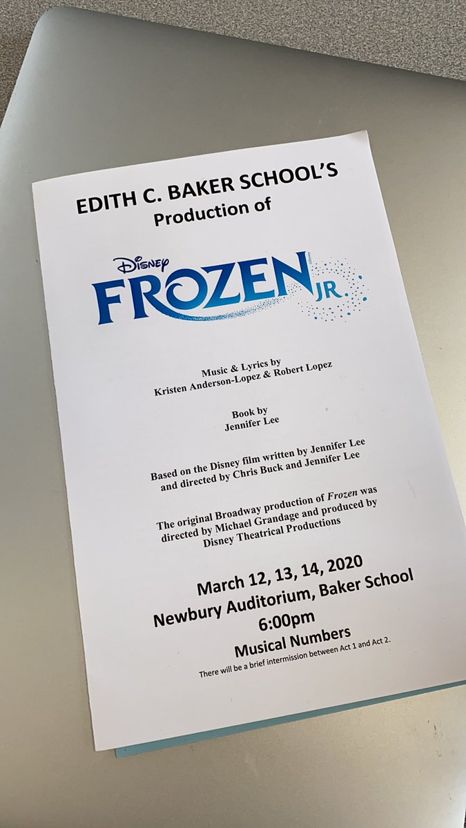 We got to see the amazing Baker School production of Frozen!