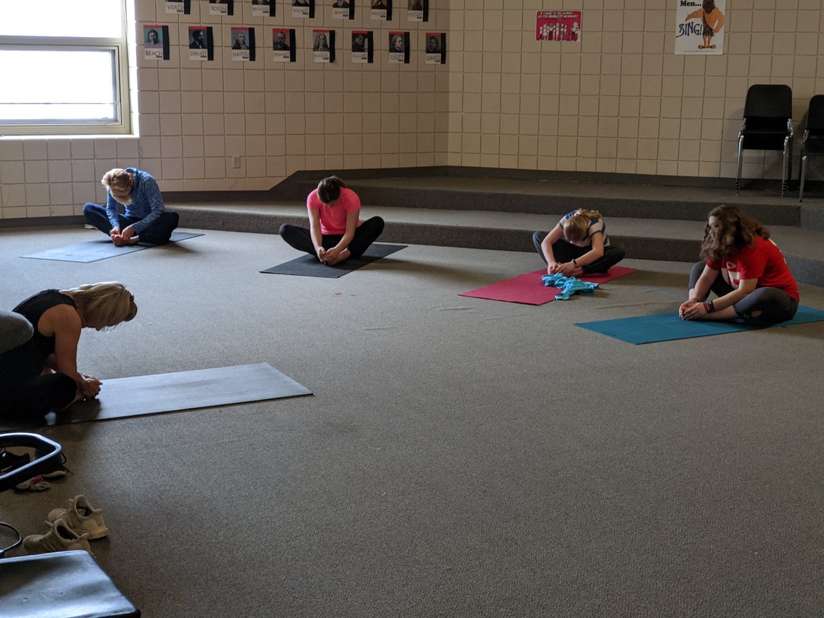 MrMcDonaldACMS's tweet photo. A little bit of Yoga next door to drumline #ACexplo2020 https://t.co/eHzA7UeG6f