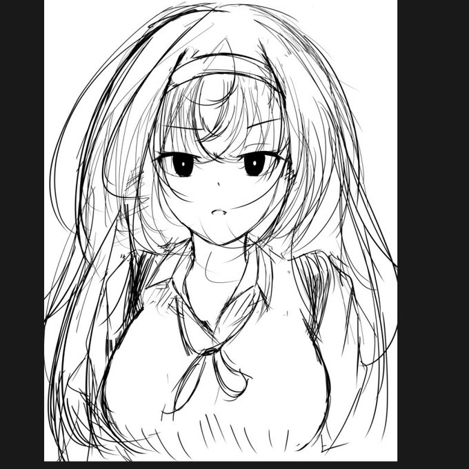 昨日のおっぱいの練習はなんだったのか絵になってしまったラフ 