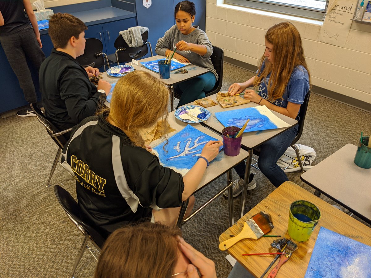 MrMcDonaldACMS's tweet photo. From happy little trees to painting a galaxy we have some great art being created on #ACexplo2020 https://t.co/MaBJHnpjim