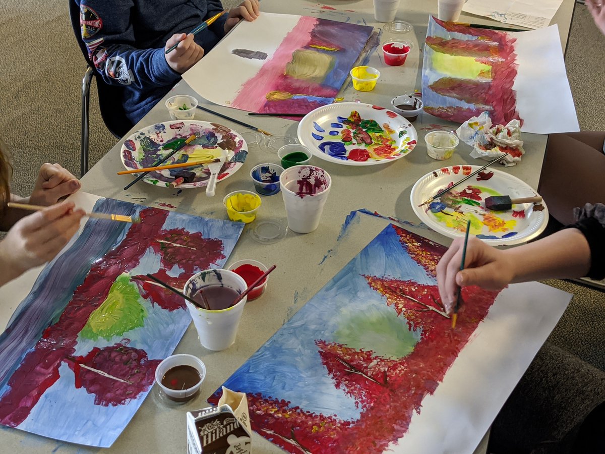 MrMcDonaldACMS's tweet photo. From happy little trees to painting a galaxy we have some great art being created on #ACexplo2020 https://t.co/MaBJHnpjim