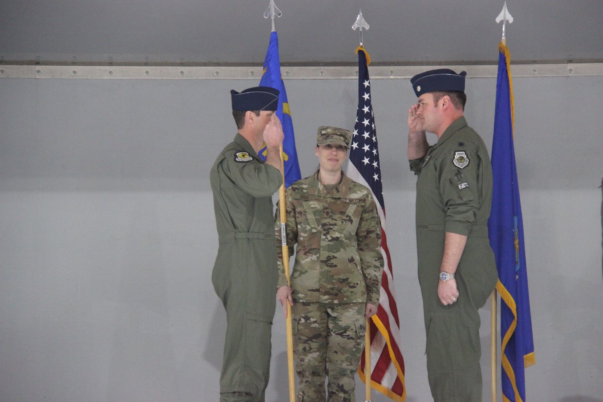 WeaponsSchool's tweet photo. On 2/28/20, the #433WPS bid farewell to Lt Col Thomas “B.A.” Borrego as he relinquished command to Lt Col Drew "Ajax" Maulsby. We wish Lt Col Borrego and his family safe travels and the best of luck on their next assignment! #BuildTeachLead #F15C #F22
https://t.co/Rf23xAcom7 https://t.co/u3qmSRIVHS