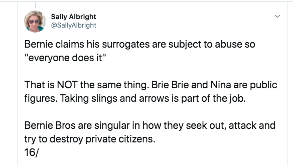 which is a call back to something toxic troll/Hoarse friend Eclectic Brotha said about Briahna, who goes by Brie.Toxic trolls like Hoarse, Eclectic & Sally Albright, who ran a sock puppet army which probably coordinates a lot of these trolls, mockingly call her Brie Brie. (42/?)