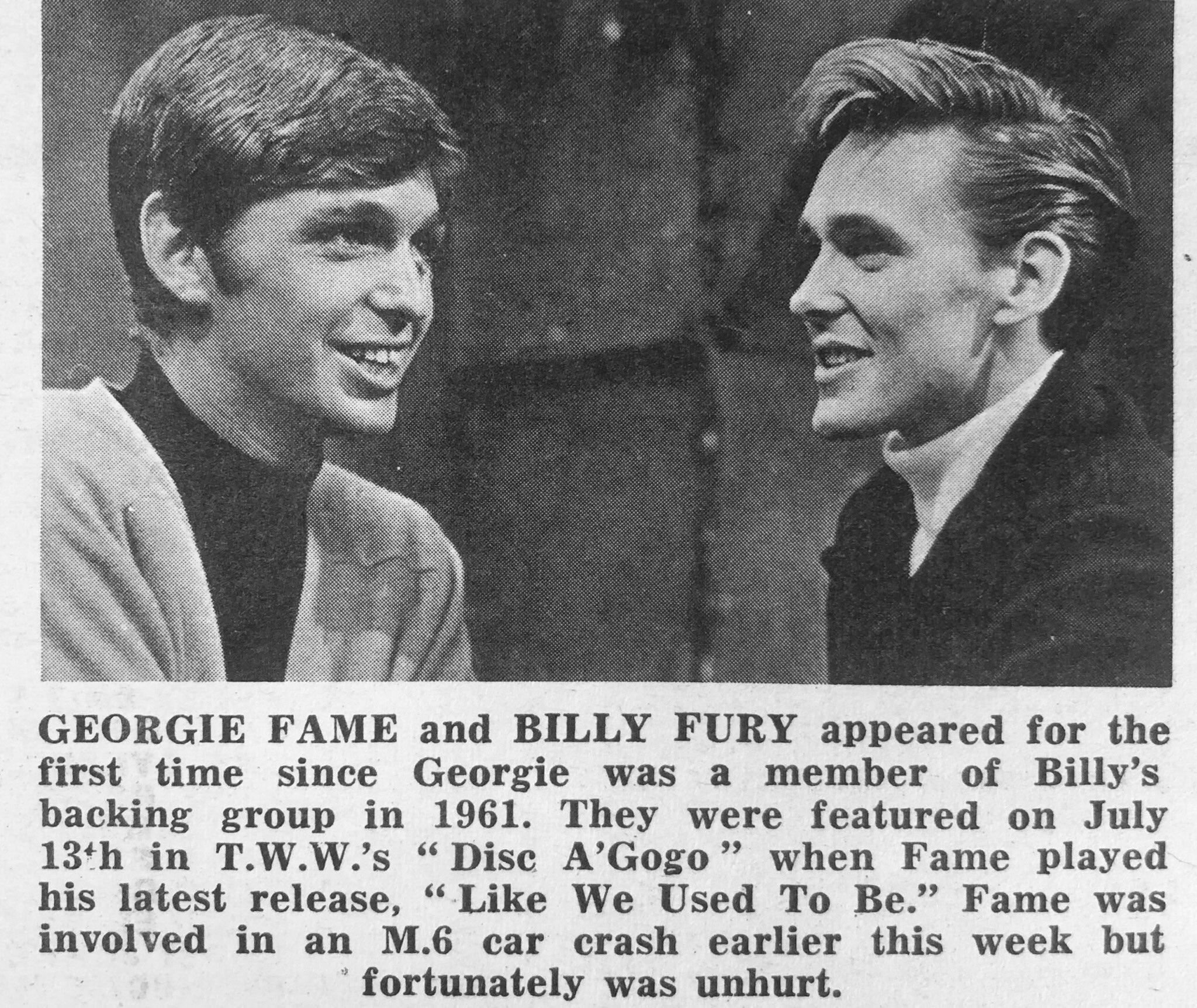 Billy Fury Archive Georgie Fame Reunited With Billy July 1965 Georgiefame Billyfury Billy Fury Archive Georgie Fame Reunited With Billy July 1965 Georgiefame Billyfury