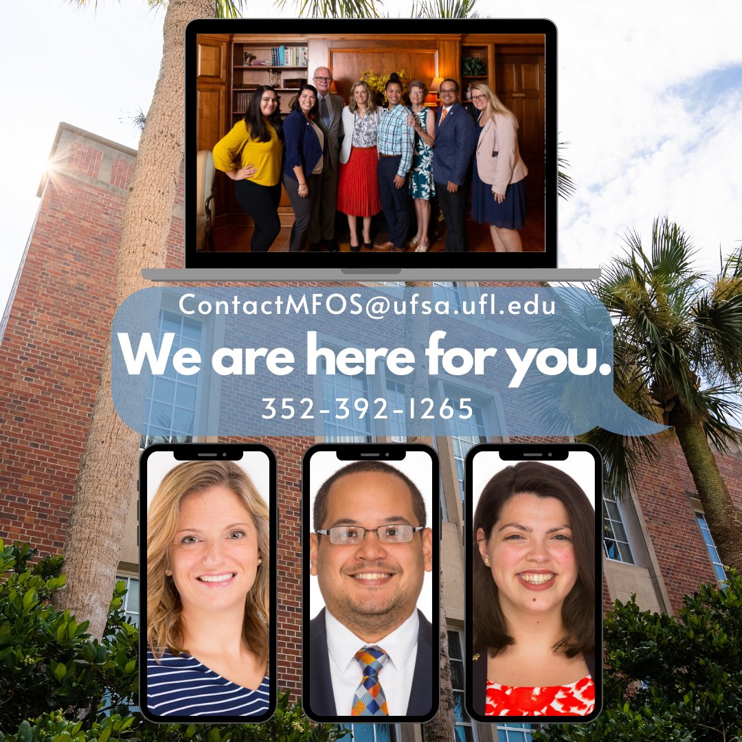 MFOSatUF's tweet image. We are here for the #FirstGenUF community whether you stay in town or choose to go back home. We are happy to stay open and fully operational for all our students. Our DMs are always open, but you'll get a faster response through email! 📩