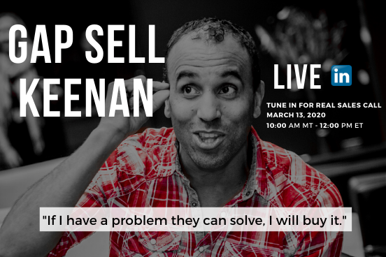 asalesgrowthco's tweet photo. #GapSell Keenan Live! 🤩 Tomorrow one salesperson is going to try to Gap Sell Keenan as we watch - will Keenan buy?
#keenan #sales #salestraining #salesconsulting #salesproblems #sellbetter #b2b #coldcalling #marketing #leadgen #salescall #linkedinlive #facebooklive #asalesguy https://t.co/WXiGLeQfMO