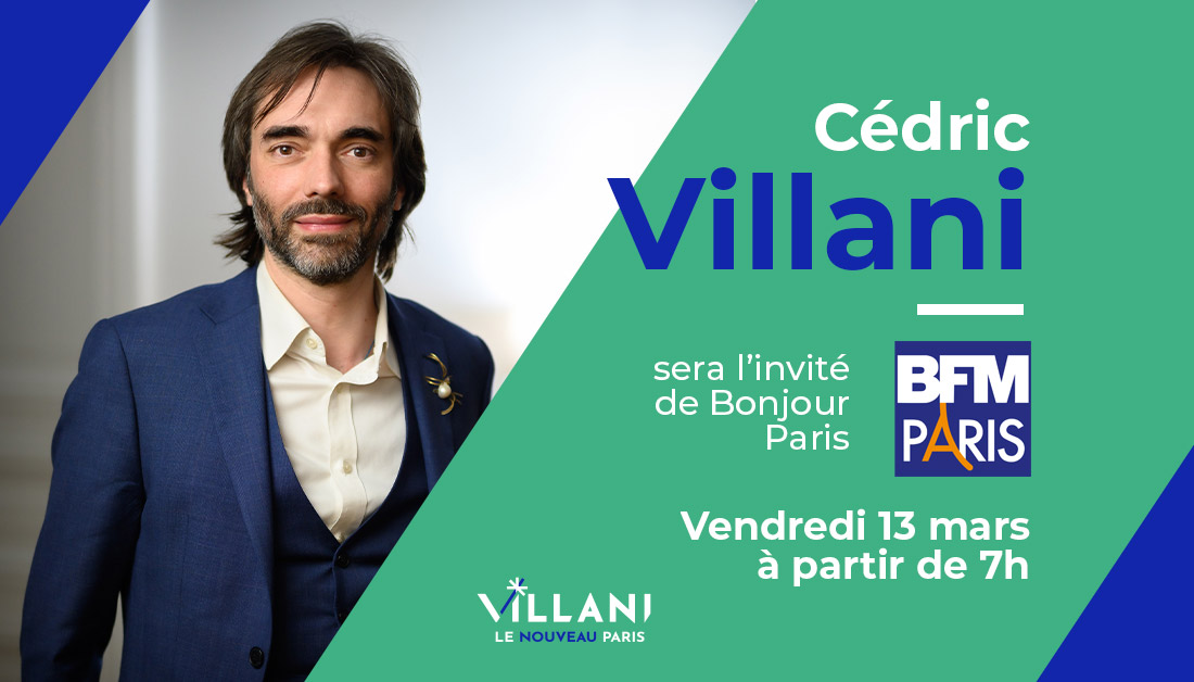 VillaniCedric's tweet photo. 📺Chers amis, j'aurai le plaisir de vous retrouver demain matin dans la matinale de @BFMParis dès 7h. #Municipales2020 #NouveauParis https://t.co/yvWZZqGVUs