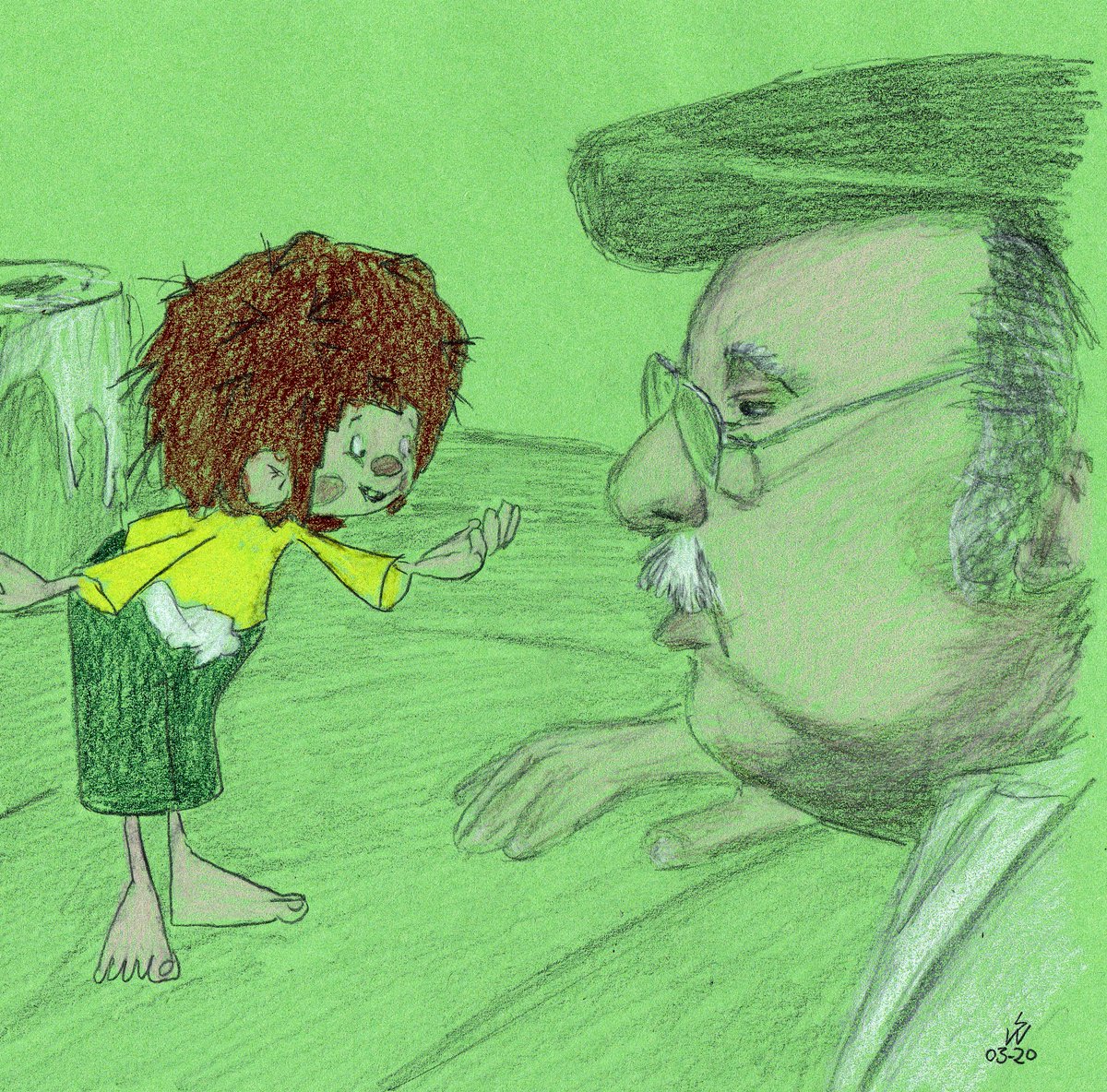 SWinklerArt's tweet photo. Zeichnung von Pumuckl und Meister Eder #Pumuckl #MeisterEder #MeisterEderUndSeinPumuckl #BR https://t.co/f1THcwLF12