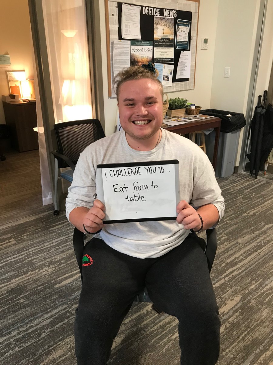 This weeks #IChallengeYou is to live simply.  Check out what a few students are challenging you to do in these photos and be sure to look out for next week's post! #ServiceandSolidarity