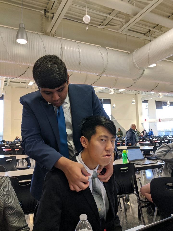 rocknorthSandD's tweet photo. we were too scattered to get a team picture but fixing our ties should work right? https://t.co/cHdQ6OupAl