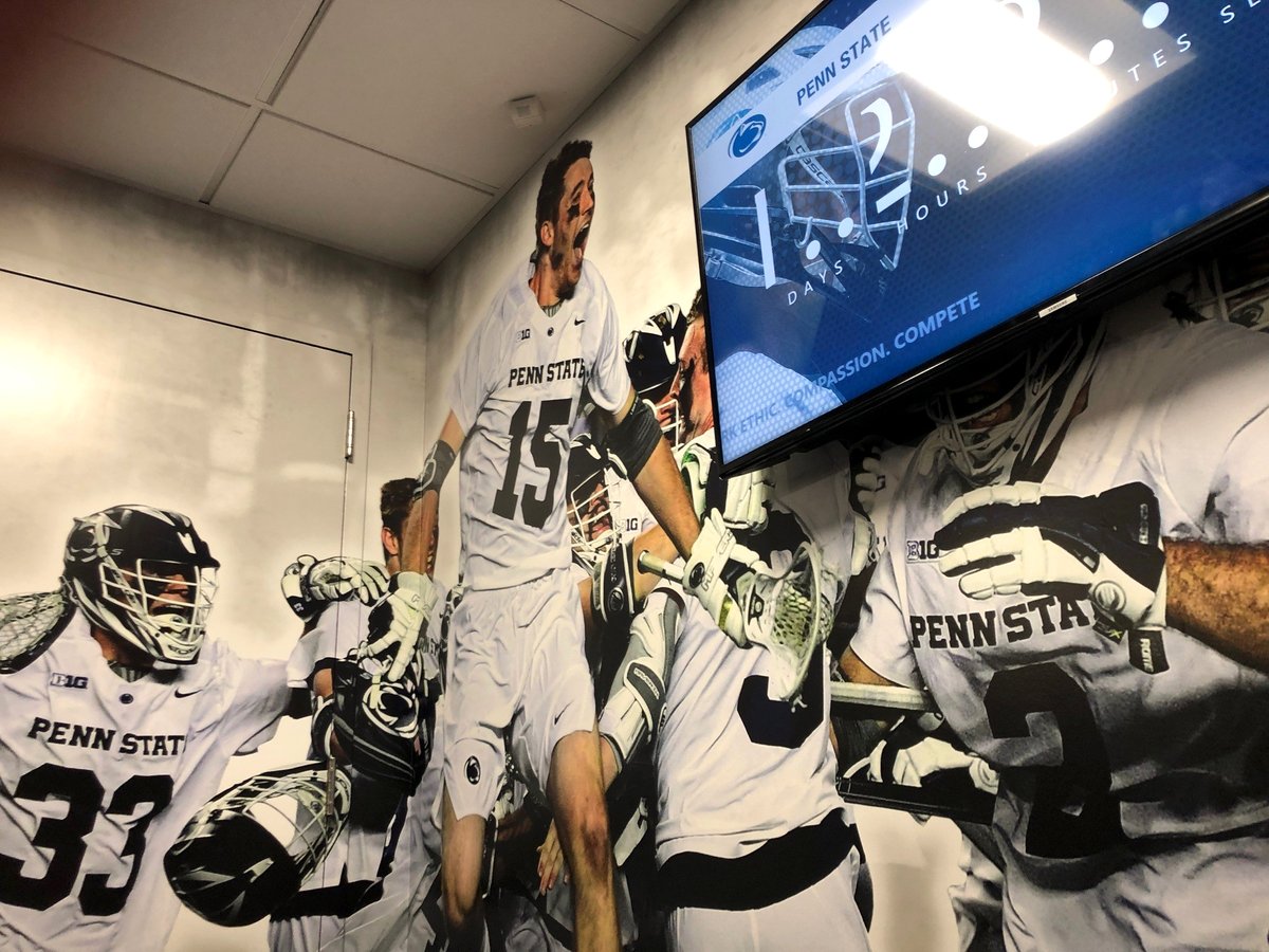 Marketechs's tweet photo. Our team was @penn_state this week to install elements for Men's Lacrosse. Check out some of the highlights - an illuminated wall and graphics added near the locker rooms. #marketechs #firstimpressionsmatter #weare 
@GoPSUsports
@PennStateMLAX https://t.co/ZarNQMSWOU