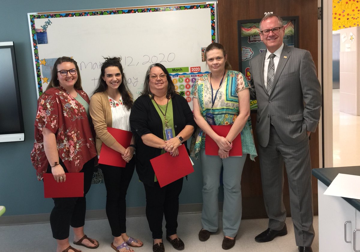 Congratulations to Stefani Brown, Courtney Howard, Kelly Kile, and Heather Villagomez on receiving Work of Heart Awards from the The Catholic Foundation! <a href="/CatholicFnd/">The Catholic Foundation</a> President and CEO Matt Kramer was on hand to present these well deserving teachers! We are so proud them!