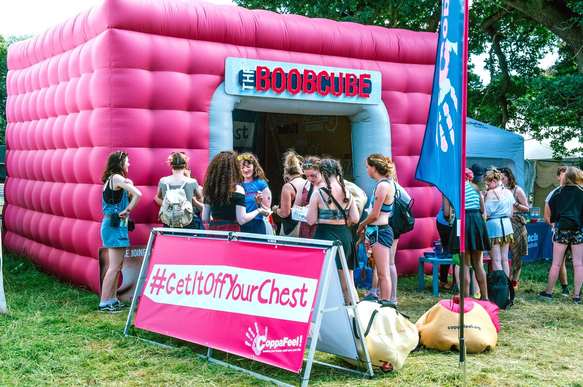 CoppaFeelPeople's tweet photo. Today we bid farewell to our beloved #BoobCube 👋She travelled to festivals to educate the masses on the importance of boob-checking. Now our faves @wyattandjack have given her a new lease of life by creating this collection of bags. Shop now at https://t.co/smPYBZwHe1 🛍️ https://t.co/WrKsonGzqD