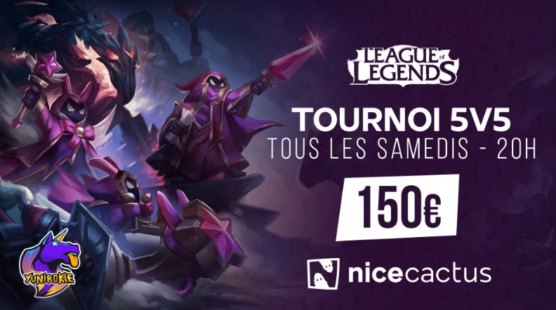 yunirokle's tweet image. 🎉Nos tournois 5v5 sont officiellement ouvert🎉

On vous propose, tous les samedis soirs, un tournoi League of Legends !
Avec à la clé, 150€ de cashprize !

Infos pratiques :
🗓️Samedi 14 mars
🕑20h00et check in à 19h00
💰150€

Inscrivez-vous !!
⬇️⬇️⬇️
eu.glory4gamers.com/fr/tournoi/lol…