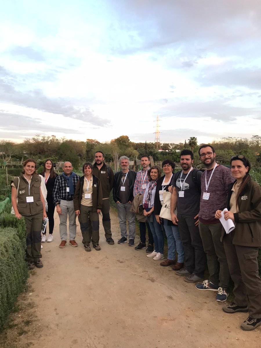 RECESevilla's tweet photo. Encuentro con la ciudad sostenible. Visita de estudio al Parque de #Miraflores para conocer el huerto urbano de #Sevilla que asombra al mundo. @HuertoUrbSev #EncuentroRECE https://t.co/hphwBMUXAn