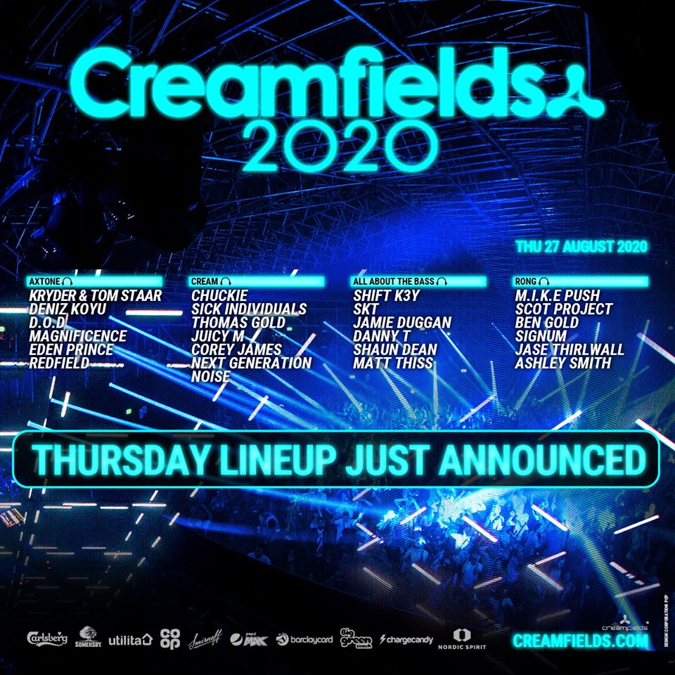 Creamfields's tweet photo. #Creamfields2020 - Full Thursday lineup just announced! 🎧🕺🏻

🎟️ https://t.co/l1XjTj8Gl4 https://t.co/RE7dQaj6xk