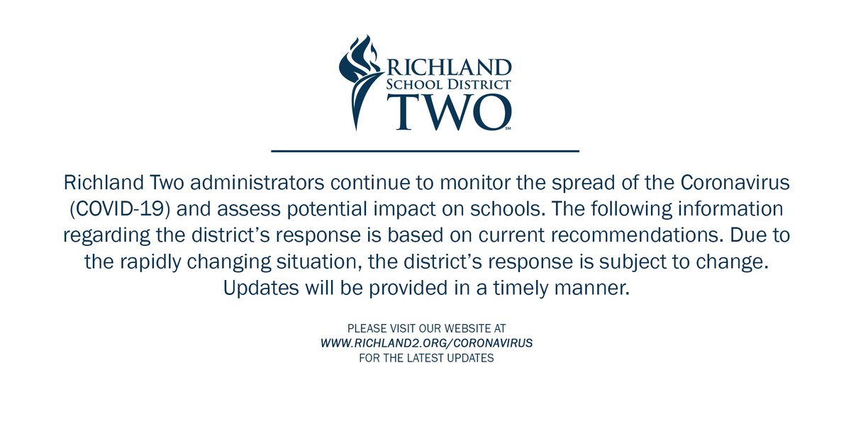 Please check out our website for updated information on Coronavirus (COVID 19) and watch your emails for an update later today. Thank you. 
richland2.org/coronavirus