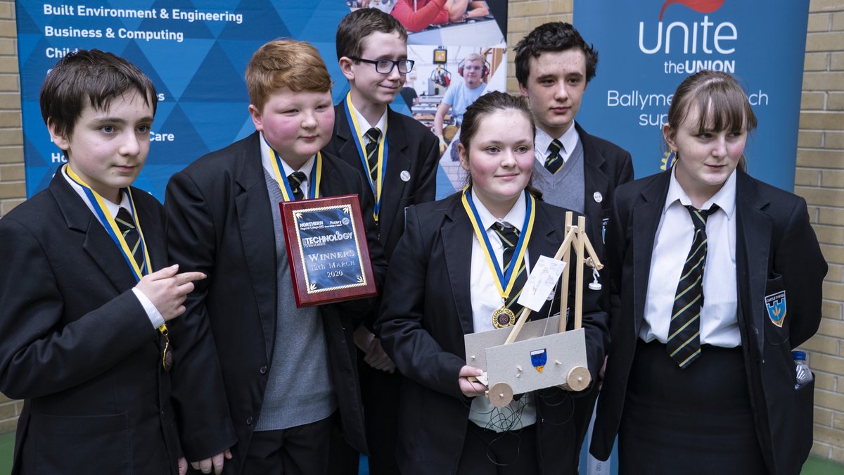 NRCCollege's tweet photo. Well done to winners Castle Tower, runners up Ballymena Academy and to all competitors in this year's Rotary Club Technology competition held in our Farm Lodge campus! https://t.co/jgQPX3nE3S