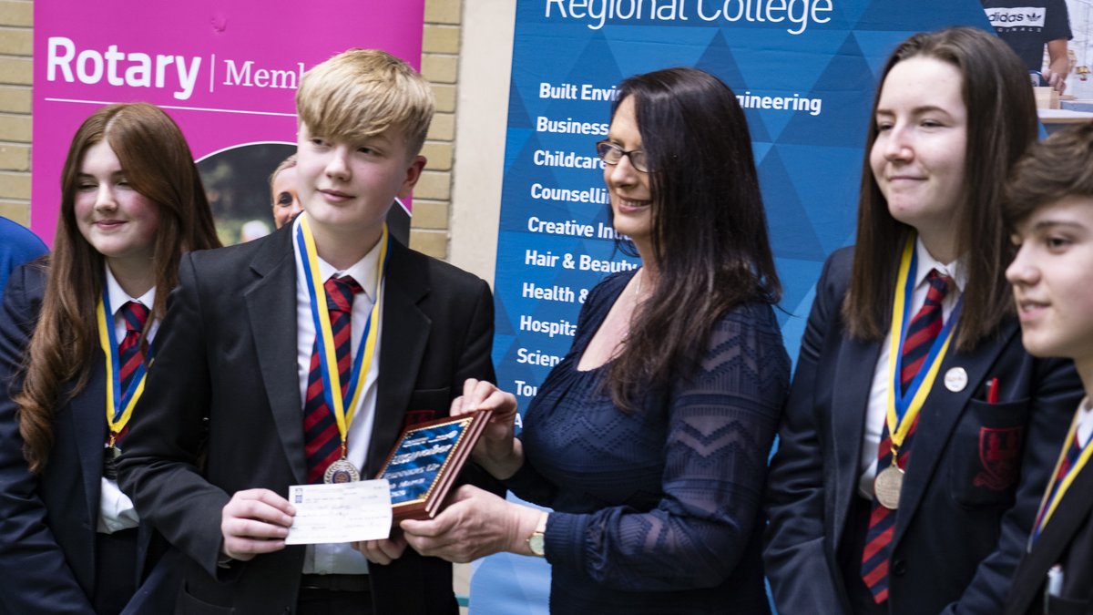 NRCCollege's tweet photo. Well done to winners Castle Tower, runners up Ballymena Academy and to all competitors in this year's Rotary Club Technology competition held in our Farm Lodge campus! https://t.co/jgQPX3nE3S