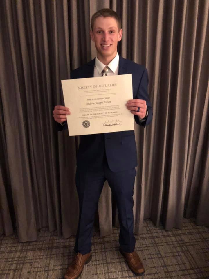 TrojanCareers's tweet image. Congratulations to @Platteview_HS grad Andy Nelson for earning his Fellowship designation from Society of Actuaries!  @PlatteviewAlum @SpringfieldPV