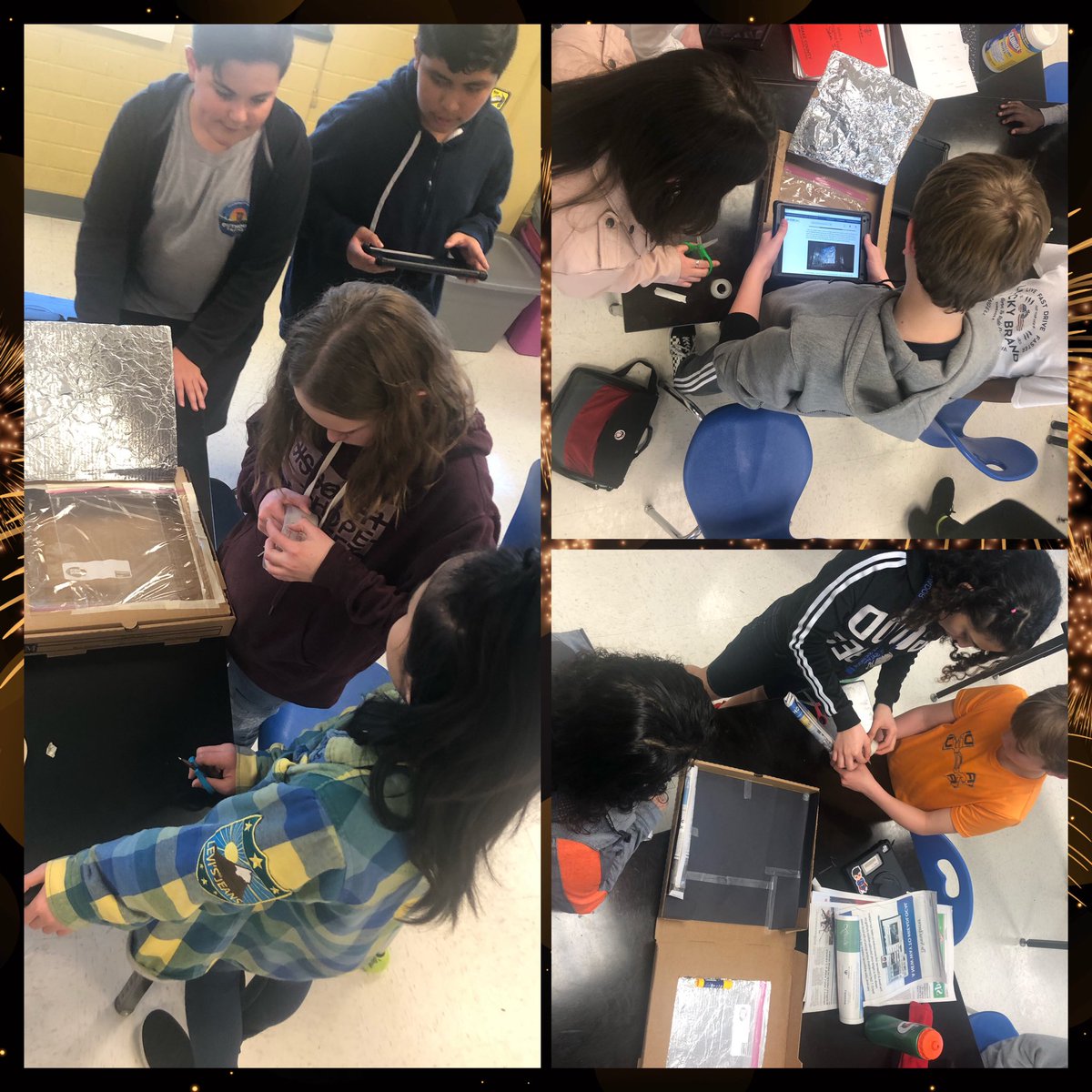 HairstonTeaches's tweet image. Groups created a #SolarCooker to get a better understanding of Heat Transfer! Can’t wait to test them (just have to wait for a sunny day ☀️) @CMMSCougars 
#TeamKidsFirst #WeAreCarroll