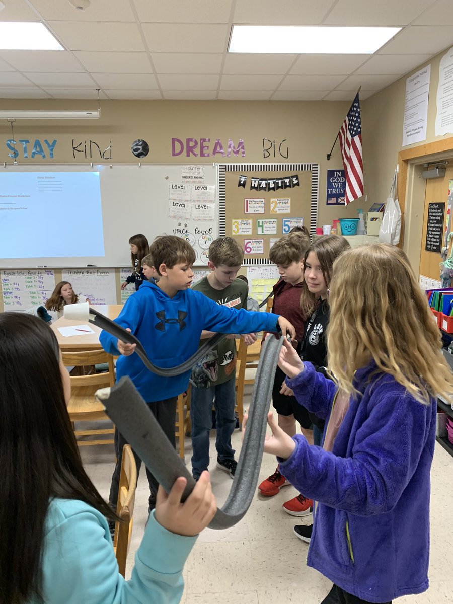 vickimiller0215's tweet photo. Can you hear us from @HaydenMiddle? Lots of excitement from 5th graders exploring roller coaster designs! @AMSTI4all @AMSTI_Athens https://t.co/BmcNPFQy5D