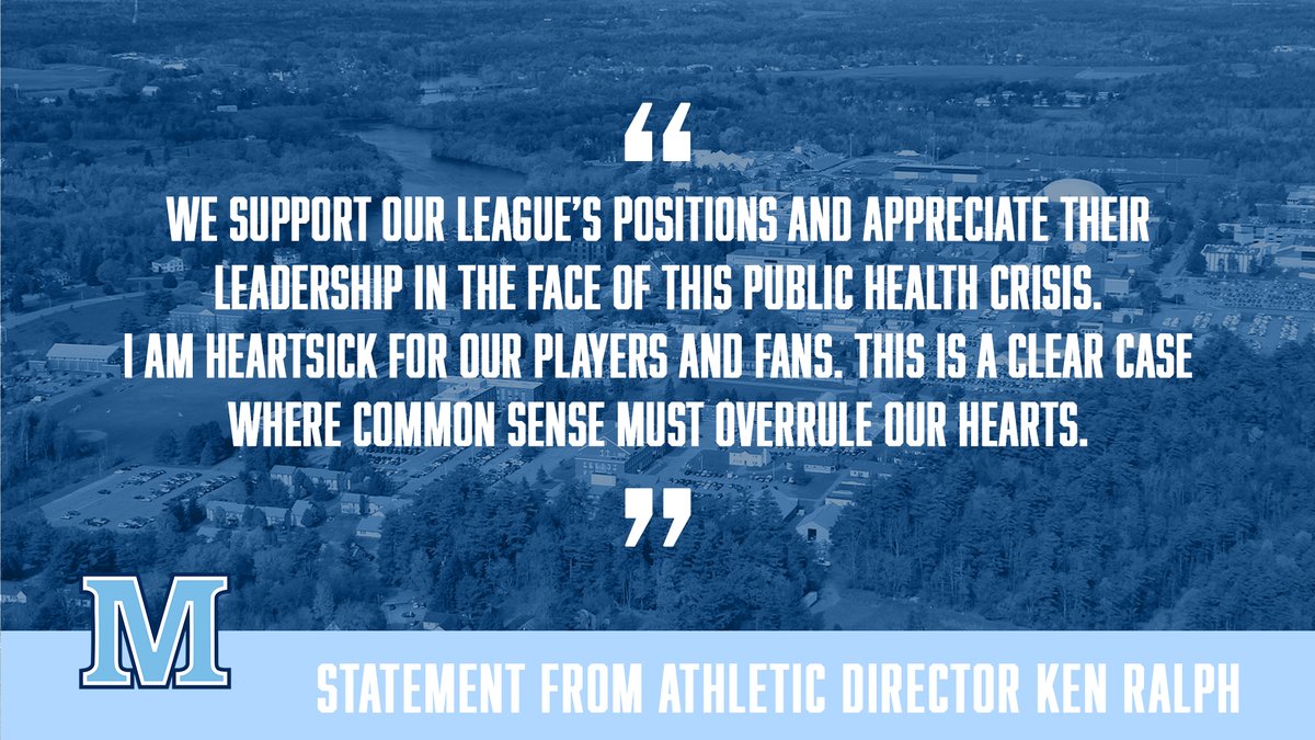 Athletic Director Ken Ralph's statement on the decisions made by the America East and Hockey East conferences today. 

Full statement from both leagues:
<a href="/AmericaEast/">America East</a>: bit.ly/2vhRhD9
@Hockey_East: bit.ly/2Wa7zZI