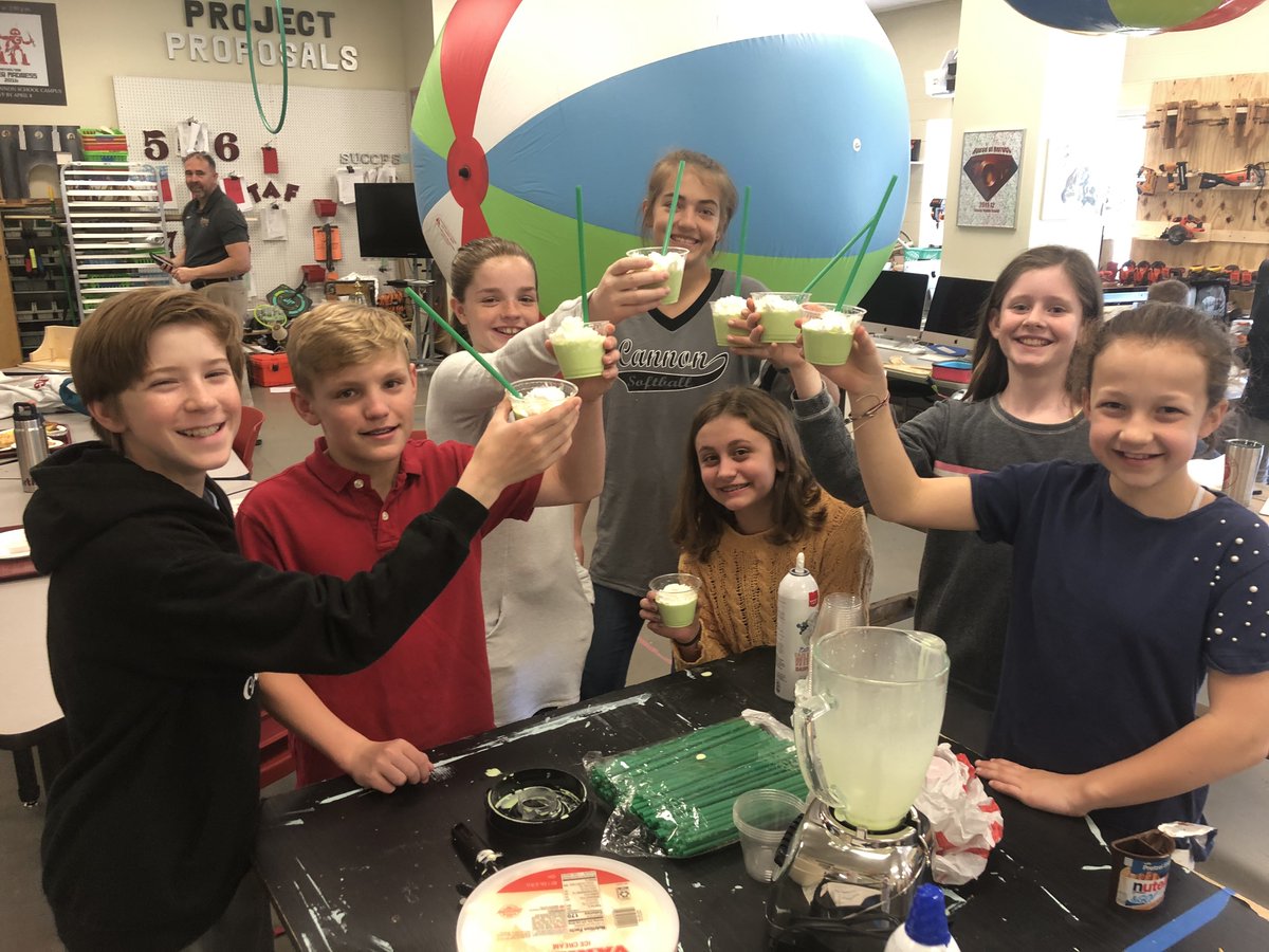 This month for the @cannonmiddle #MakeoftheMonth we made copycat #Shamrock Shakes! #MakerEd is not just about robots and lasers. #Making is #Cooking, #Sewing, #Growing <a href="/LeighNorthrup/">Leigh Northrup</a>