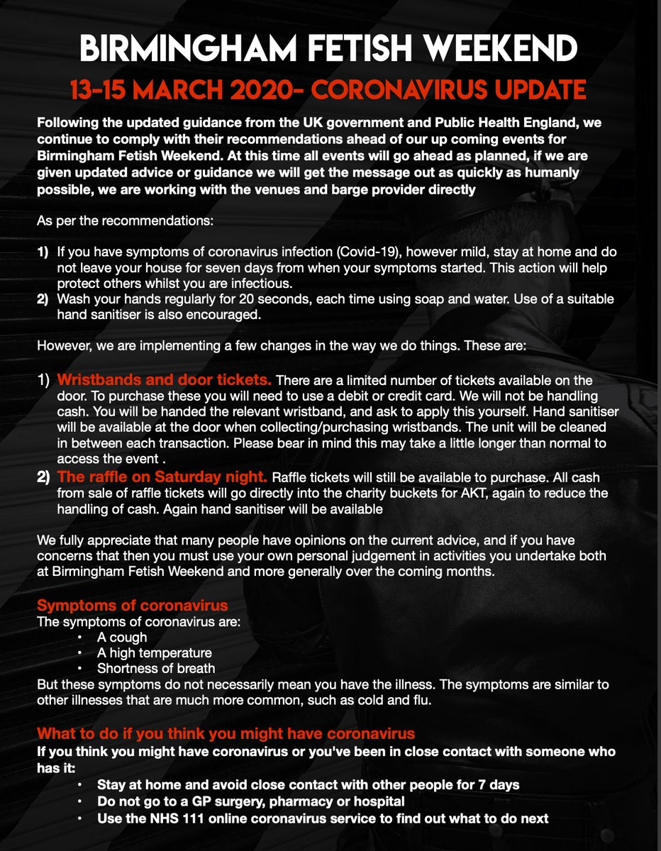 Corona virus update following the government and PHE press conference and guidance publication earlier this evening. We are actively monitoring this and responding as quickly as possible.