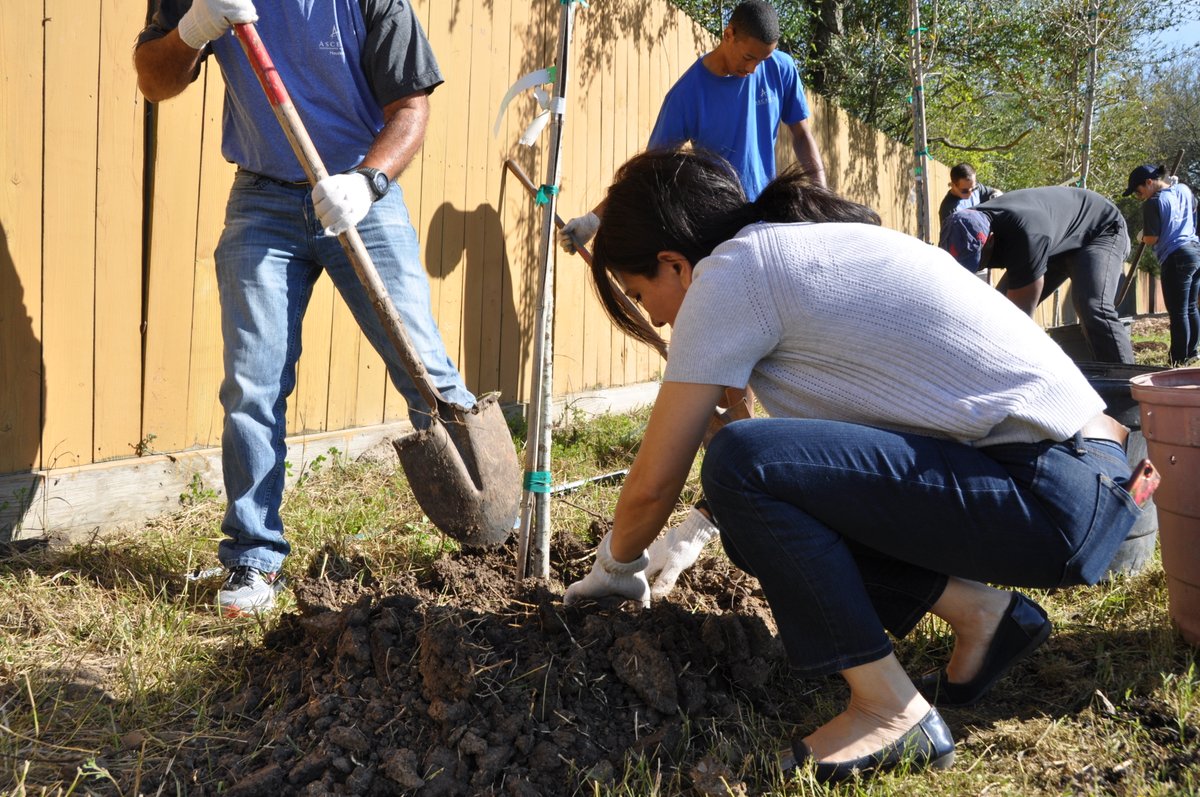 AscendMaterials's tweet photo. Ascend Cares worked with @TreesForHouston and Camp Hope to plant 23 trees around the facility’s new veteran family townhomes. #BetterEveryDay #AscendCares #WeCare #WhyIAscend #AscendProud https://t.co/9mbpgaXISD