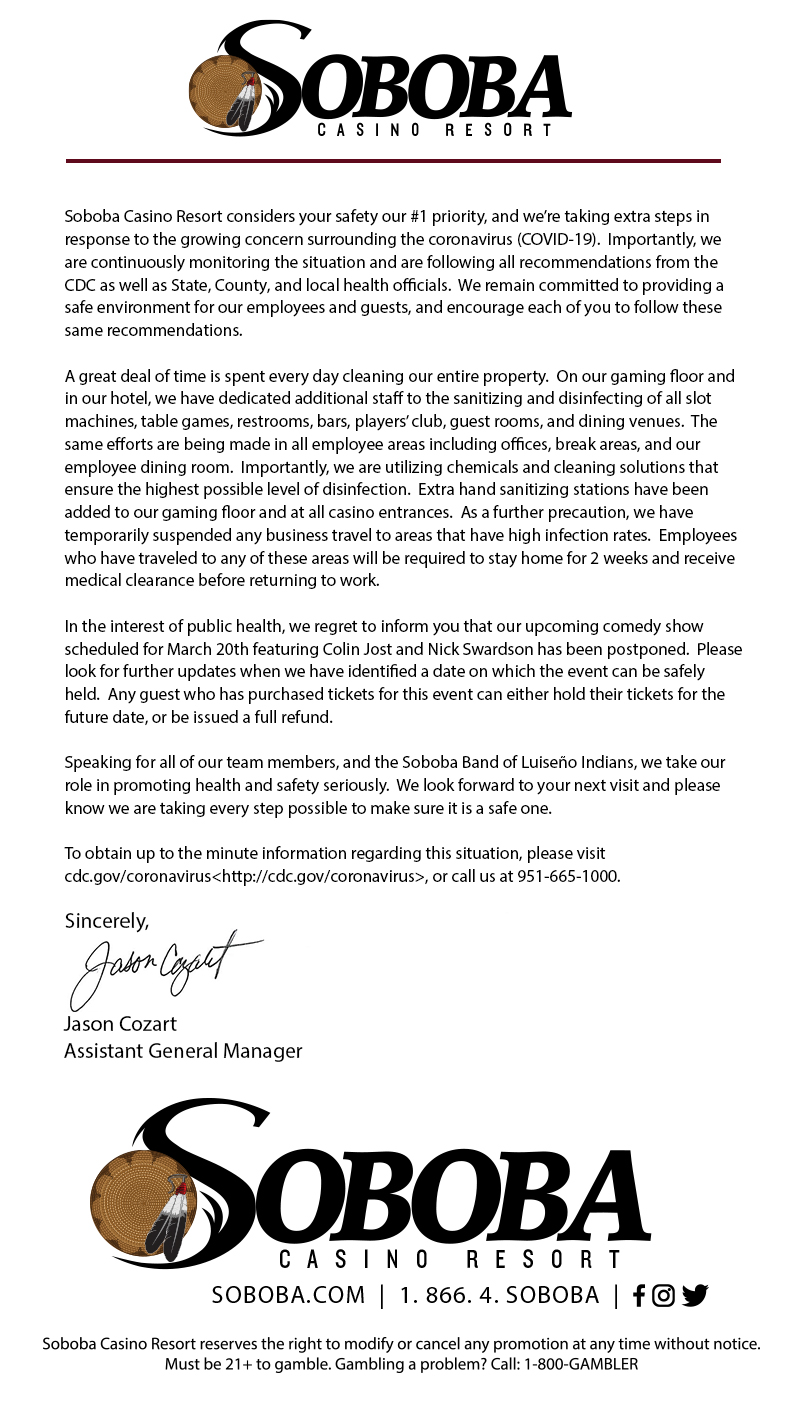 Soboba casino employment application