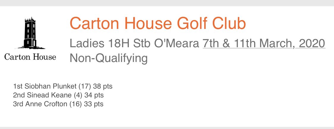 First 18 holes winners 2020 👏🏻