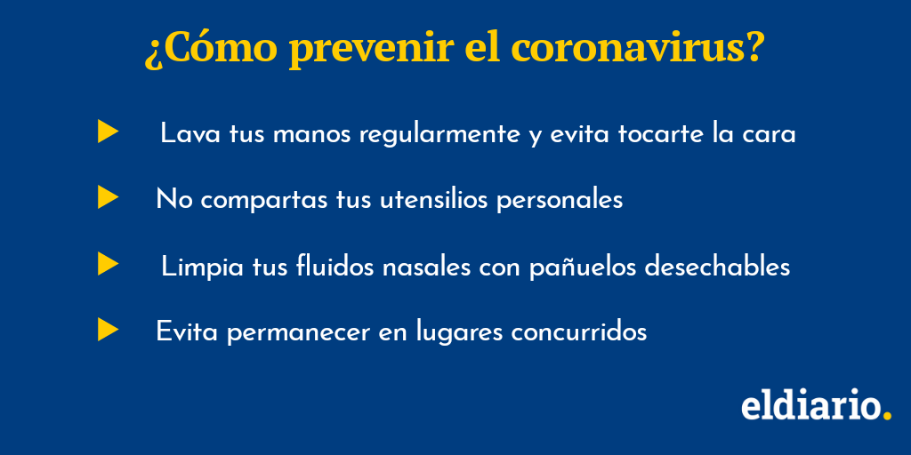 #12Mar | La Organización Mundial de la Salud (OMS) explicó cuáles son los síntomas del #coronavirus y cómo se puede prevenir el contagio🧫.

➡️ Recuerda que lavarse las manos y evitar tocarse la cara son algunas de las recomendaciones.