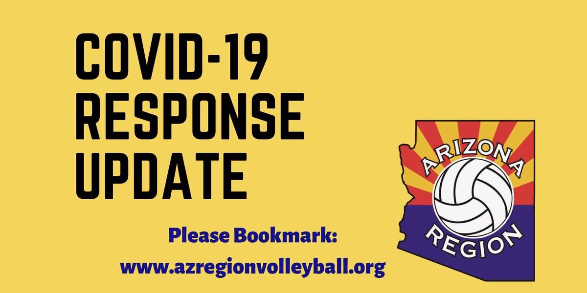 **COVID-19 RESPONSE STATEMENT - MARCH 12, 2020**
bit.ly/AZRegionCorona…

The health of our athletes, coaches, officials and spectators are paramount to the AZ Region. Therefore, in light of the recent governmental and USAV recommendations...